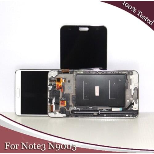 Black White Compatible For Samsung Galaxy Note 3 N9005 LCD Display Touch Screen Digitizer with Bezel Frame Assembly N9005 LCD