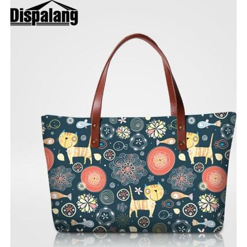 Dispalang Women Totes Bags Cute Cartoon Animal Printing Handbags For Teenage Girls Custom DIY Image Womens Travel Shoulder Bag