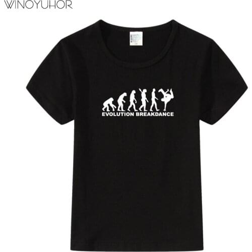 Evolution Of Breakdance Print T-shirts Cotton Baby Girls Children Short Sleeve O-neck T-shirt Hip Hop Boys Tee Tops Clothing