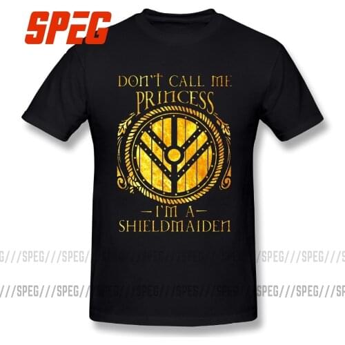 Tees Vikings She is Not a Princess Valhalla Men O-Neck Tops Hipster Cotton Short Sleeve T Shirt Promotion Men Art T-Shirts