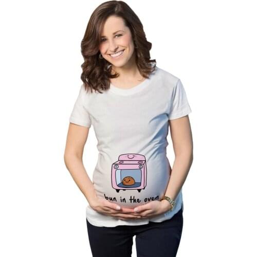 Short-sleeved Round Neck Cartoon Printed Cotton T-shirt Maternity Shirt Breastfeeding Clothing Spring Summer Casual Maternity