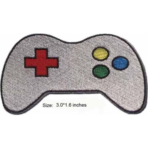 Game keyboard 3.0"wide embroidery patch for brand/embroidered logo iron patch on/applique badge