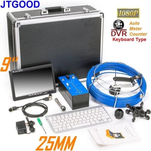 JTGOOD 9" Monitor HD1080P DVR Meter Counter Keyboard Pipe Inspection Camera Drain Sewer Pipeline Industrial Endoscope Bule Wire