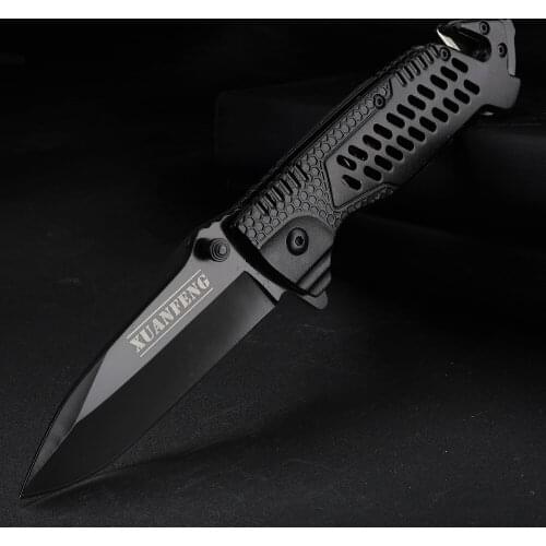 Pocket Folding Knife Black Blade Portable Small Outdoor Fishing Tool Knife Hunting Portable Knives