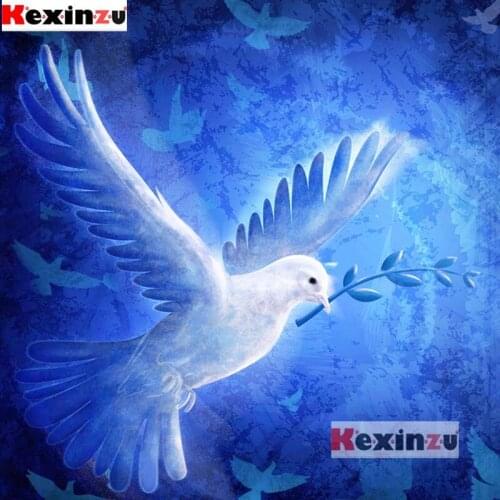 Kexinzu Full Diamond Embroidery Diy 5D Diamond Painting Cross Stitch -blue peace pigeon- Full Drill Home Room Decor k3154656