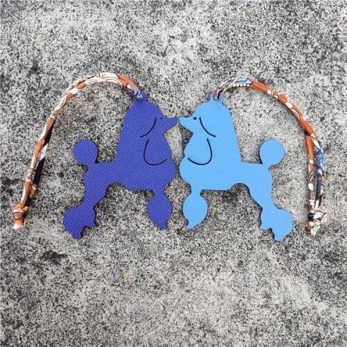 Classic Cartoon Keychains High Quality Real Leather With Silk Chains Double-side colors Animal Dog For Women Bag Holder Chains