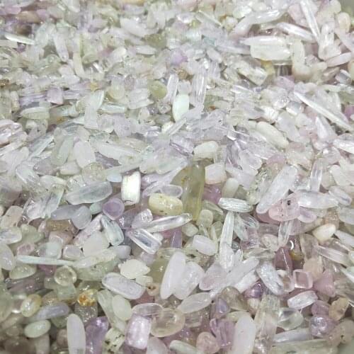 Kunzite crystal gravel natural rose kunzite Quartz Tumbled stones Purple lithium fai gemstone macadam Healing Reiki