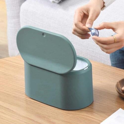 Nordic Mini Desktop Trash Can Press Waste Bin With Lid Office Wastebasket Throwing Peel Confetti Trash Bin Dustbin Sundries Box