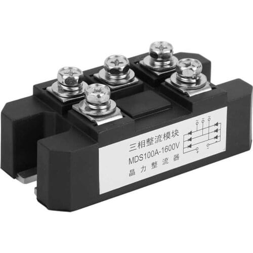 MDS-100A Bridge Rectifier 1600V 5 Terminals 3 Phase Full Diode Module Bridge Rectifier Accessories