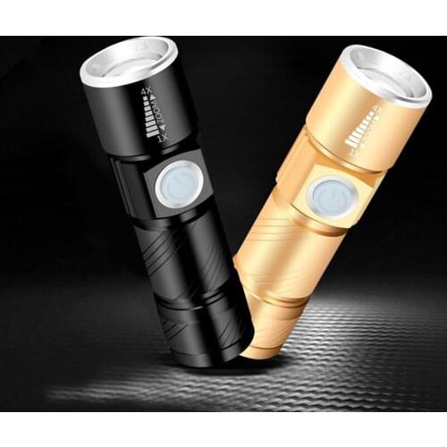 Mini USB LED Flashlight Rechargeable 3 Modes Zoomable LED Torch Bike Flash Light for Outdoor Camping Hiking Light