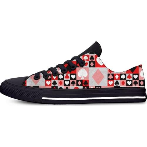 Playing card Poker Novelty Cool Funny Fashion Casual Cloth Shoes Low Top Lightweight Breathable 3D Printed Men women Sneakers