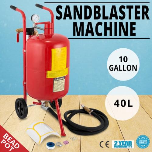 Morffa 40L Mobile Sandblaster with Accessories 3m Professional Portable Sandblaster 40L Sandblaster Tube