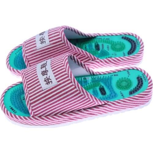 Healthy Striped Pattern Reflexology Foot Acupoint Slipper Massage Promote Blood Circulation Relaxation Foot GOOD Care Shoes 25cm