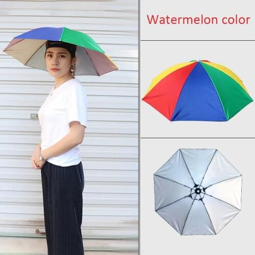 Foldable Head Umbrella Hat Anti-Rain Anti-Sun Headwear Sun CAP Outdoor Fishing Golf Cycling Hiking Camping Shade Umbrella Hat
