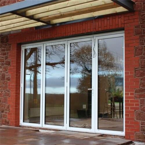 Contemporary Aluminum Glass Patio Exterior Bifold Doors Puertas De Madera Industrial Door Square Led Aluminum Profile