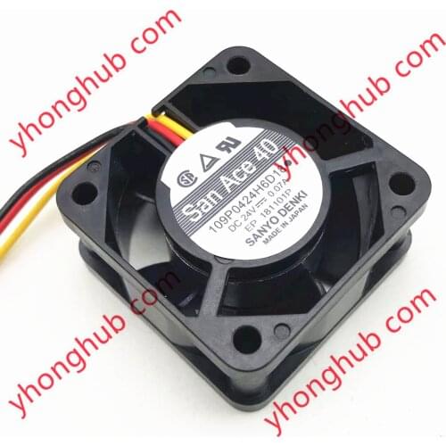 SANYO DENKI 109P0424H6D18 DC 24V 0.07A 40X40X20mm Server Cooling Fan
