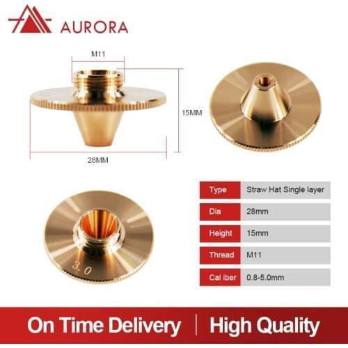 Fiber Cutting Head Laser Nozzle Single Double Chrome-plated Layers Caliber 0.8-5.0mm D32 Straw Hat Laser Head