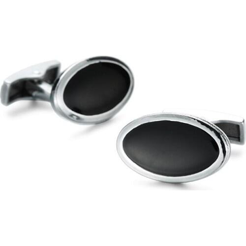 High quality French Cufflinks black ellipse Cufflinks wholesale manufacturers