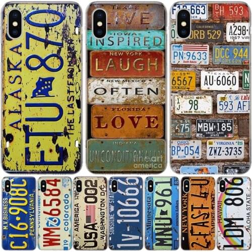 Funny License New York plate number Phone Case For Iphone 11 12 Mini Pro XS Max XR X 8 7 6 6S Plus SE 2020 5 5S SE Cover Shell C