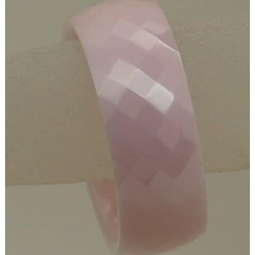 8mm width rare pink women/girl classic multi facet hi-tech scratch proof ceramic ring 1pc