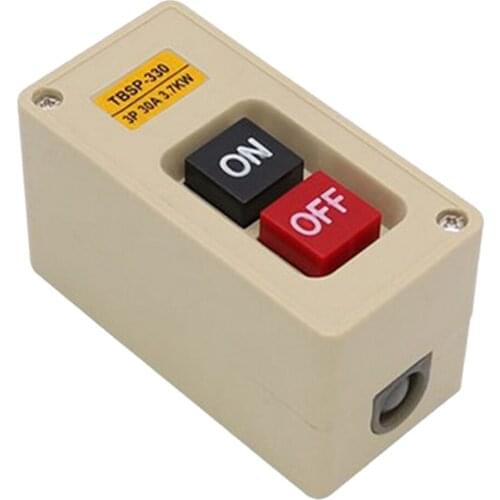 1pc TBSP-330 3P Waterproof 30A Power Push Button Switch ON/OFF Lock Tend