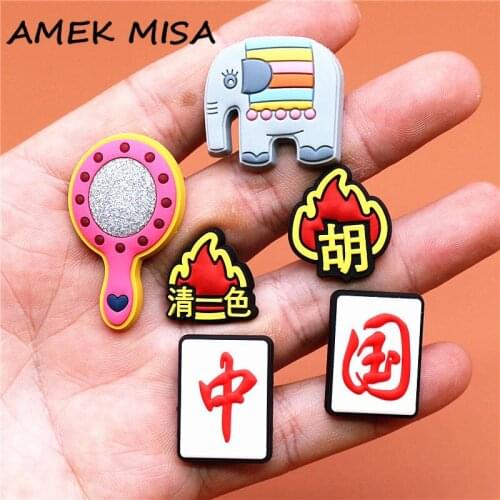 1pcs Cartoon Elephant Shoes Decoration 2021 Cute Magic Mirror Shoe Accessories Croc Charms for Sandals Bracelets Jibz Kids Gifts