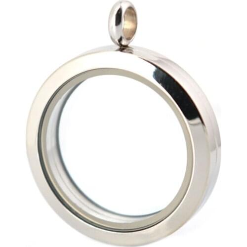 30mm magnet 10pcs plain stainless steel Memory living glass locket pendant , glass locket floating charms for Women