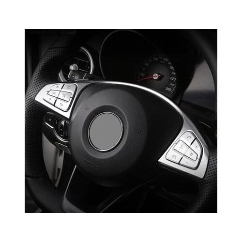 12pcs ABS For Mercedes Benz GLC X253 2015 2016 & C Class W205 2014 2015 Car Steering Wheel Button Switch Trim Cover Sticker