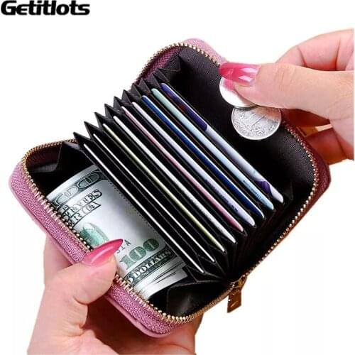 2021 Women Organ ID Card Holder Business Bank Card Case Men Credit Card Holder Mini Coin Purse Wallet Lady Organizer Wallet Bag