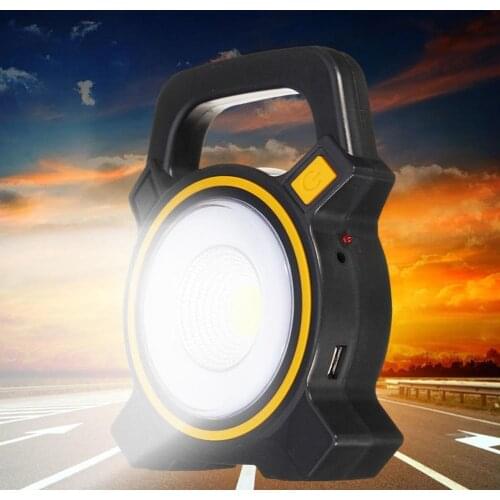 30W Solar Portable Rechargeable COB LED Portable Flood Light Outdoor Garden Work Spot Lamp USB Charge Spot Lamp Tent Light