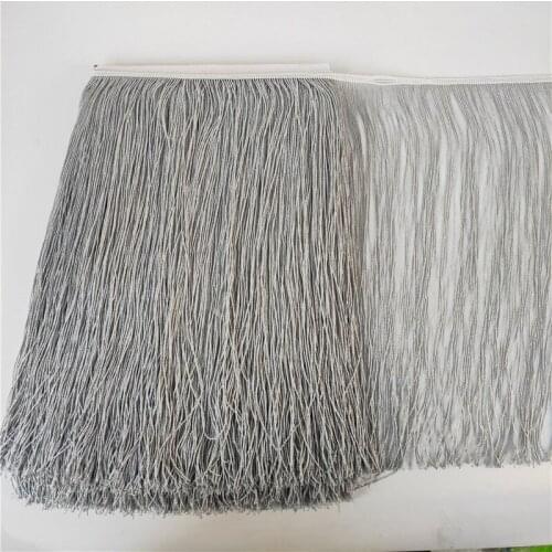 50cm Wide Silver Polyester Colorful Tassel Fringe Lace Trim DIY Clothing Sewing Latin Dress Stage Clothes Decoration Trimming