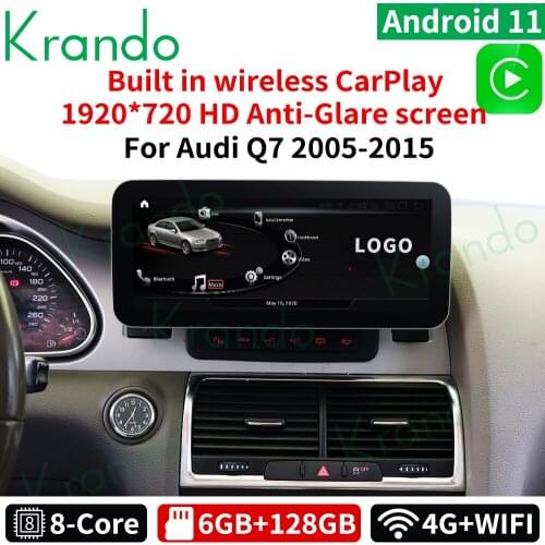 Krando Android 10.0 10.25 inch 8 Core 4GB+64GB for Audi Q7 2005 2006 2007-2015 car radio audio GPS navigation multimedia player