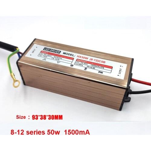 50pcs led drive power supply 50w street light flood light mining light power supply, 10 series 5 parallel waterproof