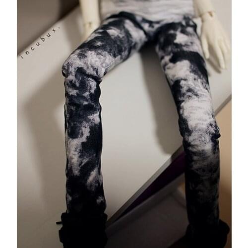 BJD doll pant Black white no rules water ink jeans for 1/3 1/4 BJD SD DD SD17 MDD MSD SD17 Uncle SSDF doll clothes accessories