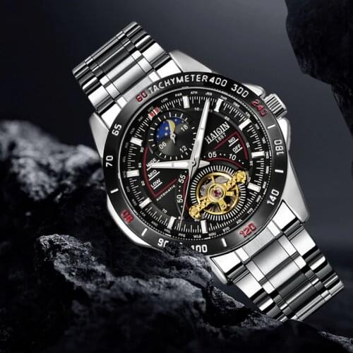 HAIQIN Military Tourbillon Mens watches top brand luxury Sport watch men mechanical waterproof wristwatch mens reloj hombre 2019