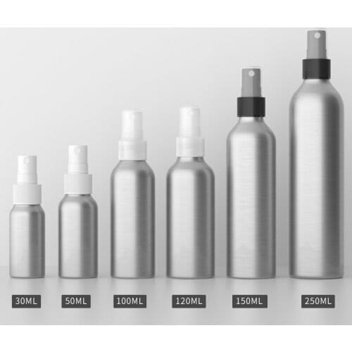 30ml 50ml 100ml 250ml Mist Spray Aluminum Bottle Travel Bottles With Sprayer Pump Empty Cosmetic Container With Sprayer Perfume