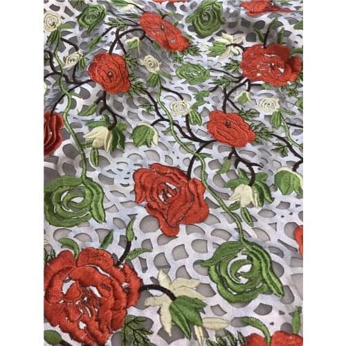 Good design flower French tulle lace fabric with cord net lace fabric SYJ-928813 for nice dress