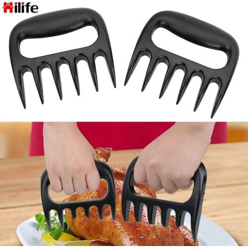 Barbecue Tool Pull Meat Shred Pork Clamp 2Pcs/Set BBQ Set Roasting Fork Tongs Bear Claws Barbecue Fork Black