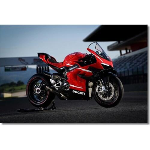 Ducatis Superleggera V4 Red Superbike Sport Bike Motorbike Picture Wall Art Posters Canvas Print Modern Painting for Home Decor