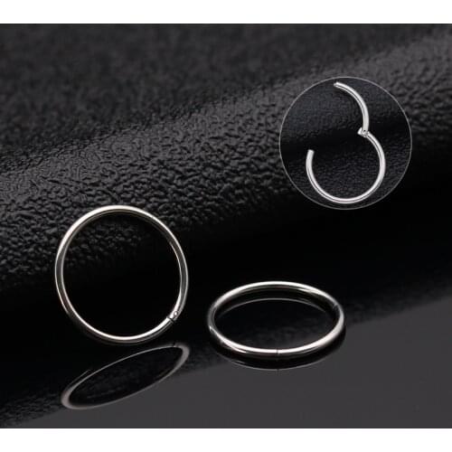 1Pc Latest punk titanium steel circular earrings stainless steel circle earrings puncture accessories closed loop interface