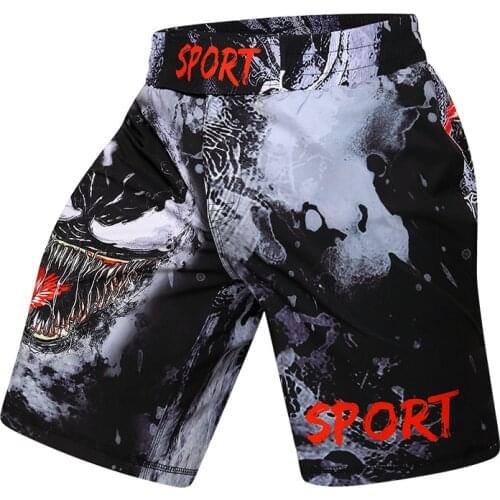 Summer New Mens High Quality Sport Wear MMA Shorts Dark Cartoons Series Printing Running Fitness Pants Breathable