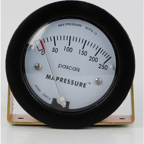 Mini Size Air Differential Pressure Gauge TE5000 0-250pa Easy to Mounting Pointer -68 ~ 103kpa