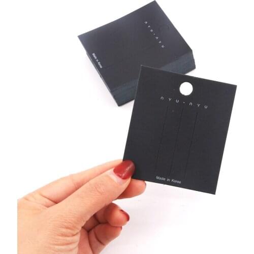 Fashion 100pcs/Lot 6*7.2cm Hair Accessories Packaging Cards Hair Pins Clips Black Paper Display Card Holders Tags
