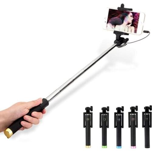 Mini Extendable Handheld Wired Selfie Stick Portable Monopod For Phone Iphone 6 6s 7 Samsung Xiaomi Huawei Android Smartphone