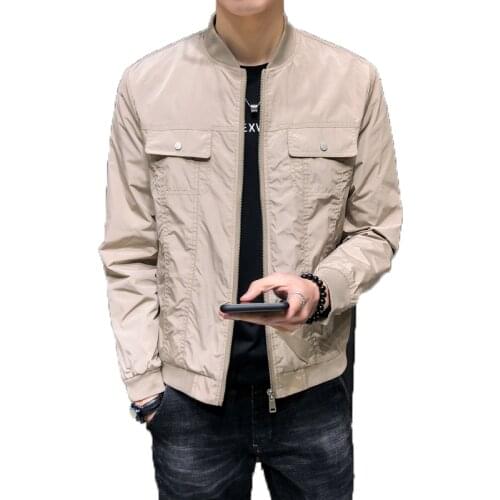 2020 New Spring Jacket Men Slim Fit Mens Coats & Jackets Stand Collar Casual Bomber Jacket Male streetwear baseball jacket 4XL