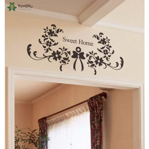 YOYOYU Wall Decal Sweet Home Wall Stickers Master Bedroom Headboard Art Mural Door Interior Removable Decor Modern Family CY52