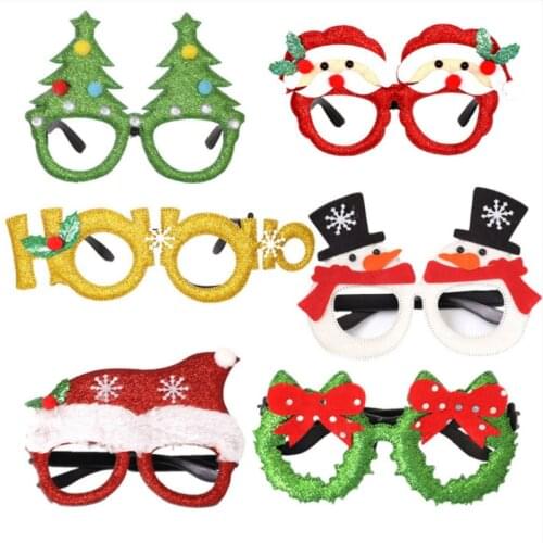 New Year 2022 Glasses Christmas Decorations Adult Childrens Toys Santa Claus Snowman Antler Glasses Hair Accessories