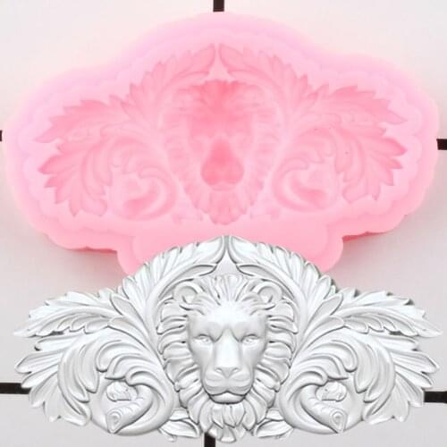 3D Lion Relief Cake Border Fondant Mold Party Cupcake Topper Silicone Cake Decorating Tools DIY Candy Resin Clay Chocolate Molds