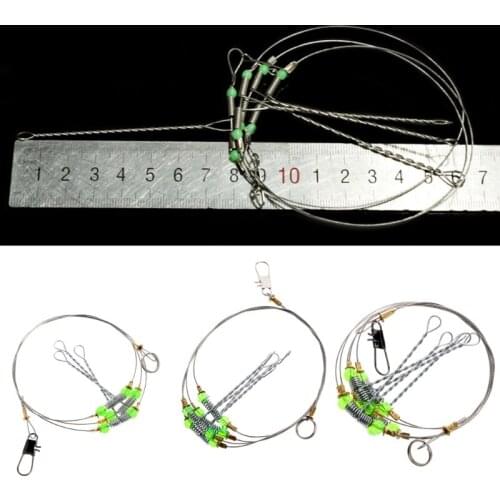 Anti-Winding Swivel String Sea Fishing Hook Steel Rigs Wire Leader Fish Hooks H4GF