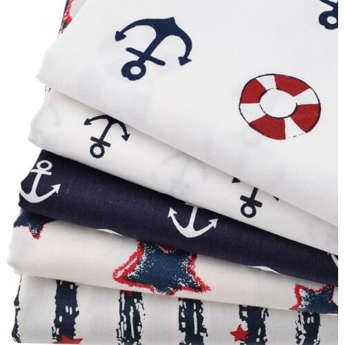 5 Design Ocean Navy Series Printed Twill Cotton Fabric For DIY Patchwork Quilting Sewing Tissue Children Sheet Pillow Material